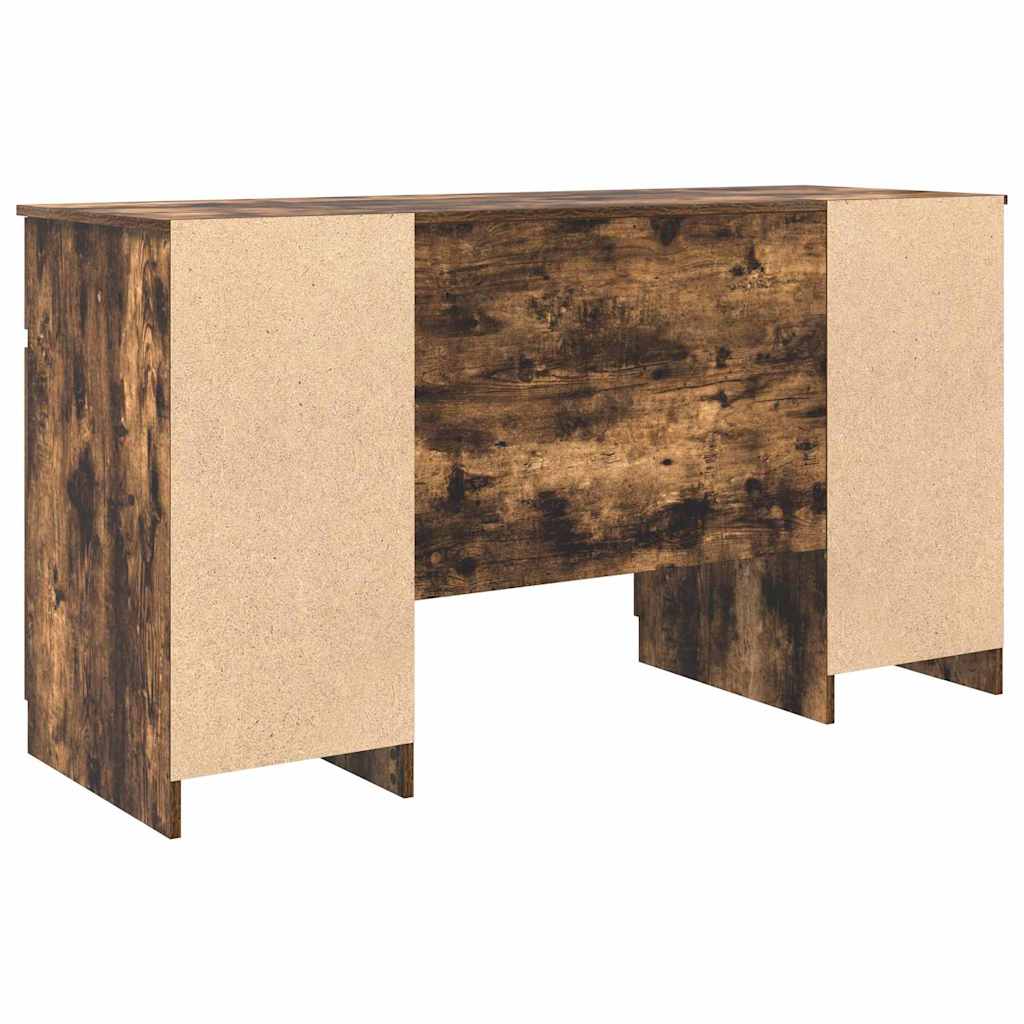 Desk with Drawer Smoked oak 140 x 49 x 76 cm Engineered wood