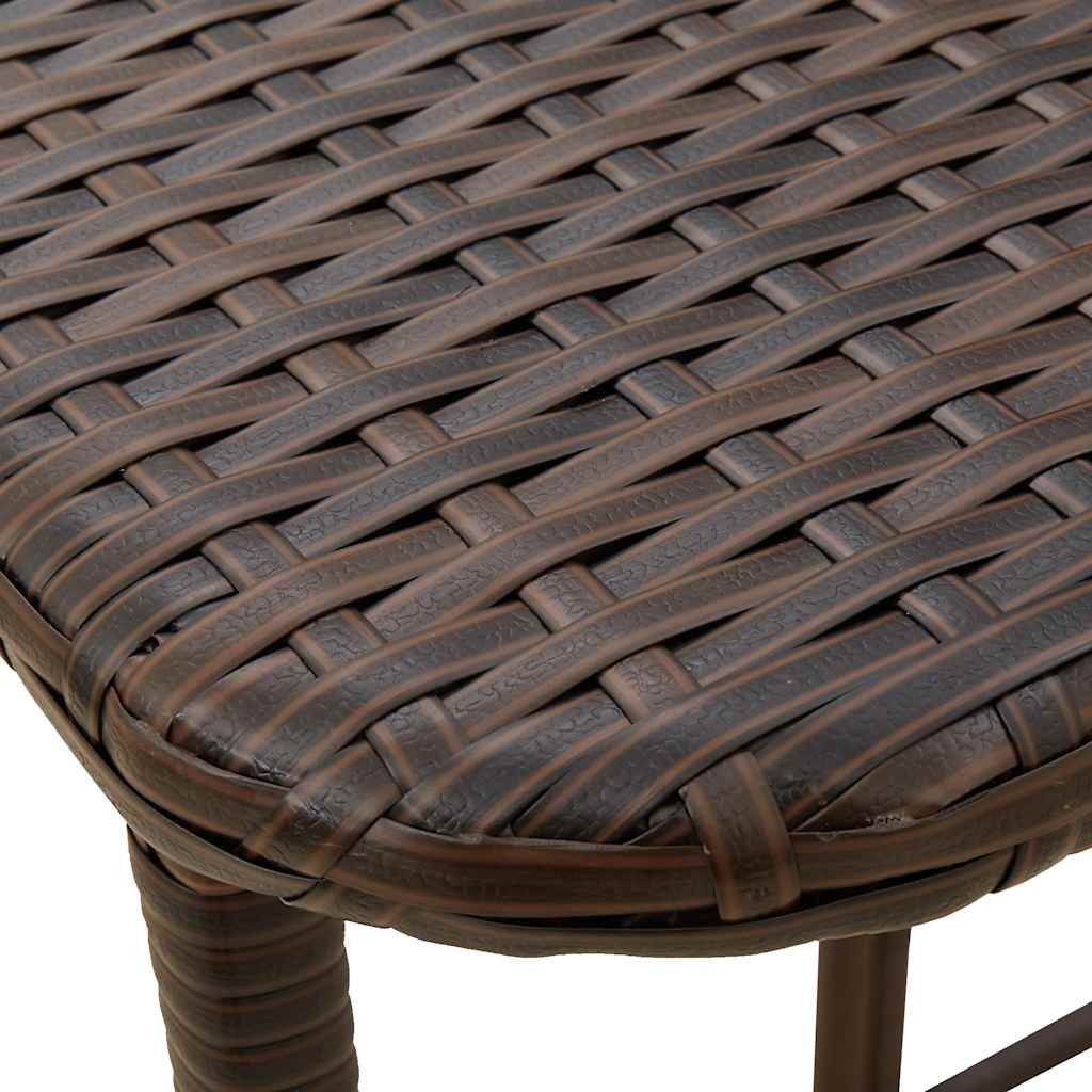 Folding Garden Table Brown 90x51x75 cm Poly Rattan