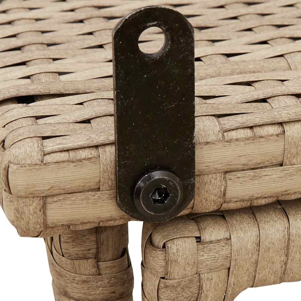 Folding Garden Table Beige 90x51x75 cm Poly Rattan