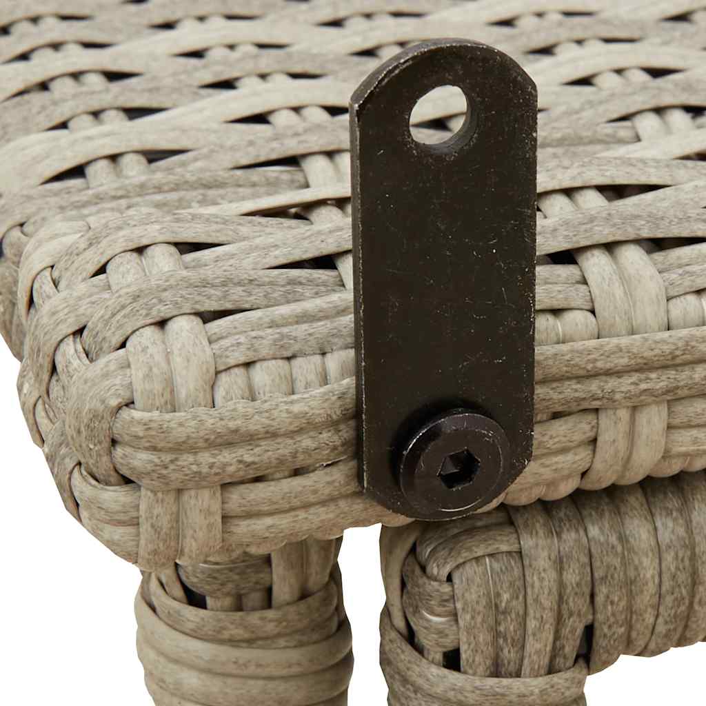 Folding Garden Table Light Grey 90x51x75 cm Poly Rattan