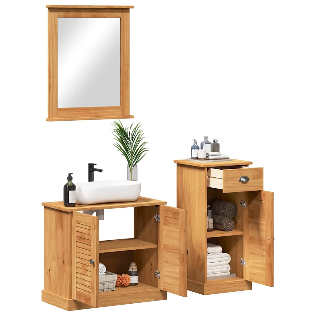 Bathroom Furniture Set VIGO 3 pcs Brown 37 x 34 x 80 cm