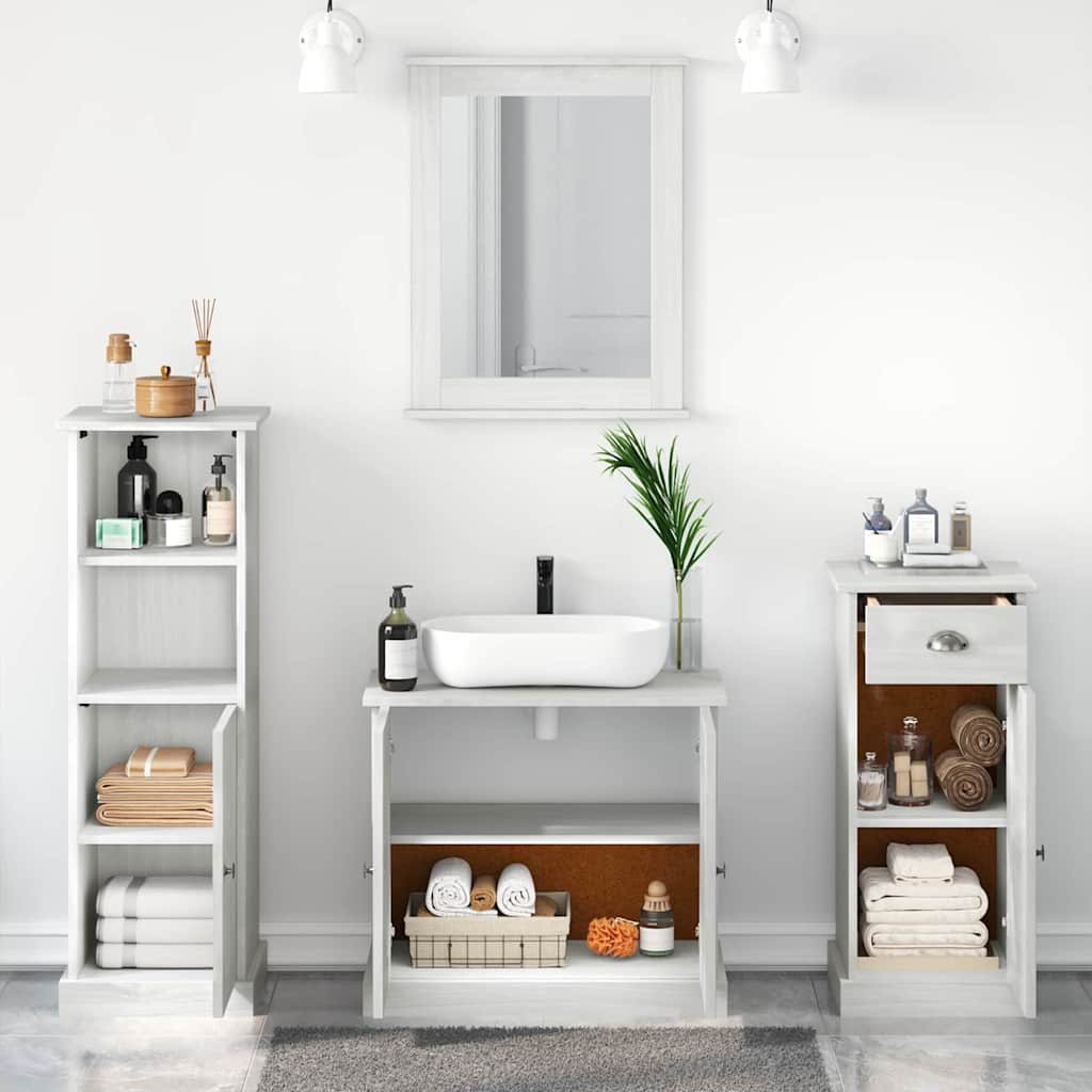 Bathroom Furniture Set 3 pcs Antique white 37 x 34 x 110 cm