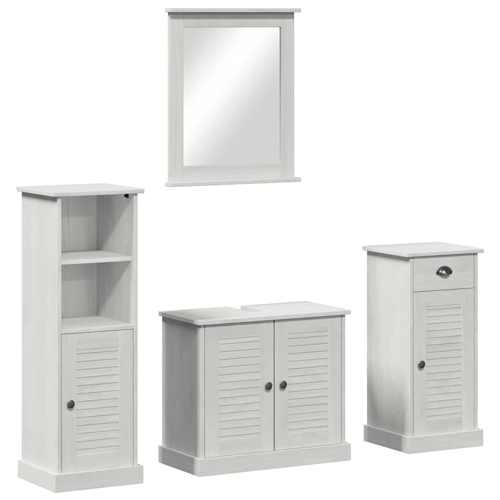 Bathroom Furniture Set 3 pcs Antique white 37 x 34 x 110 cm