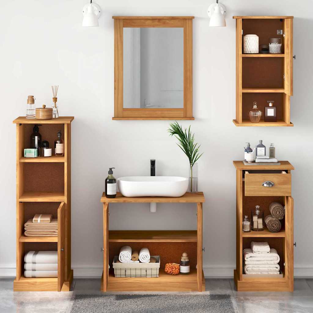 Bathroom Furniture Set VIGO 5 pcs Honey brown 37 x 34 x 110 cm