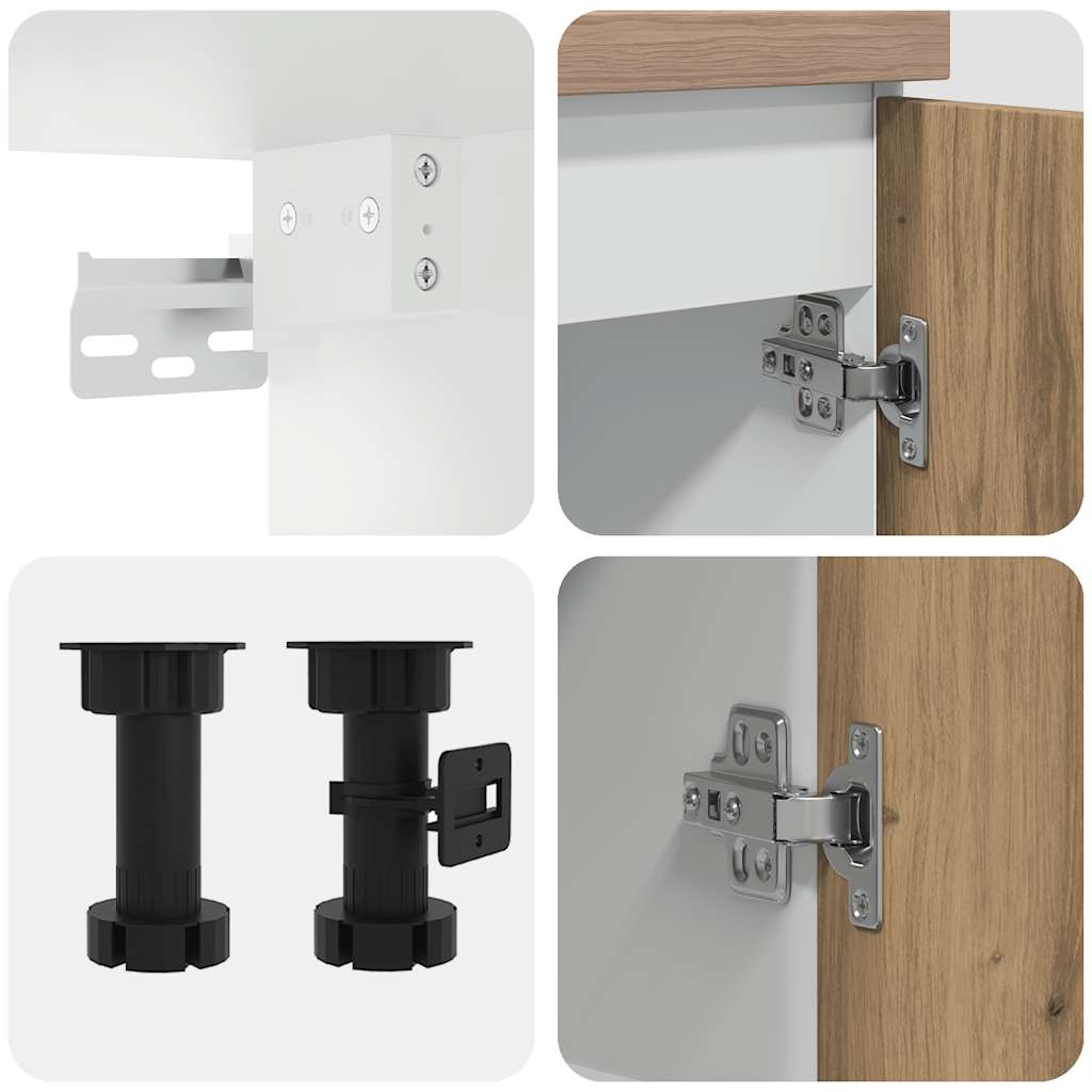 4 Piece Kitchen Cabinet Set Lyon Artisan Oak Engineered Wood