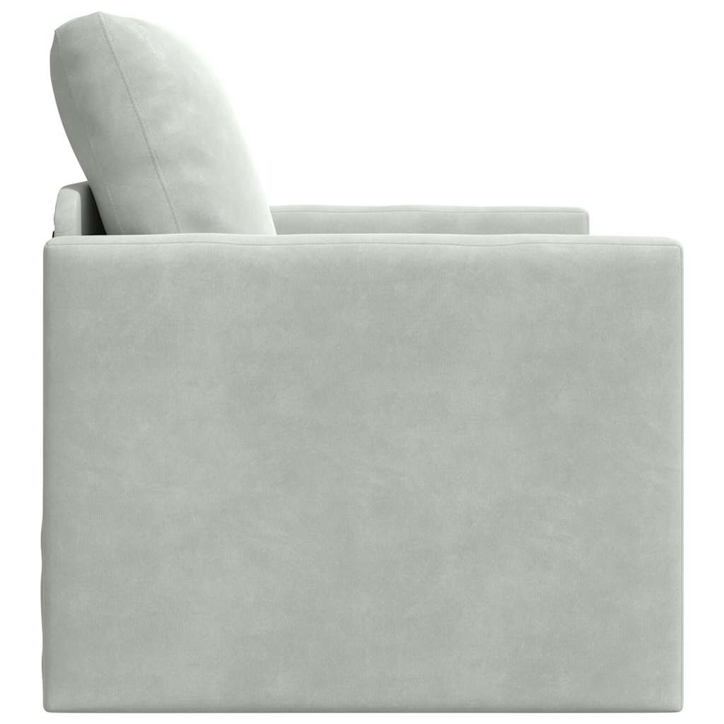 Floor Sofa Bed with Cushion Light grey 74 x 77 x 81 cm Velvet