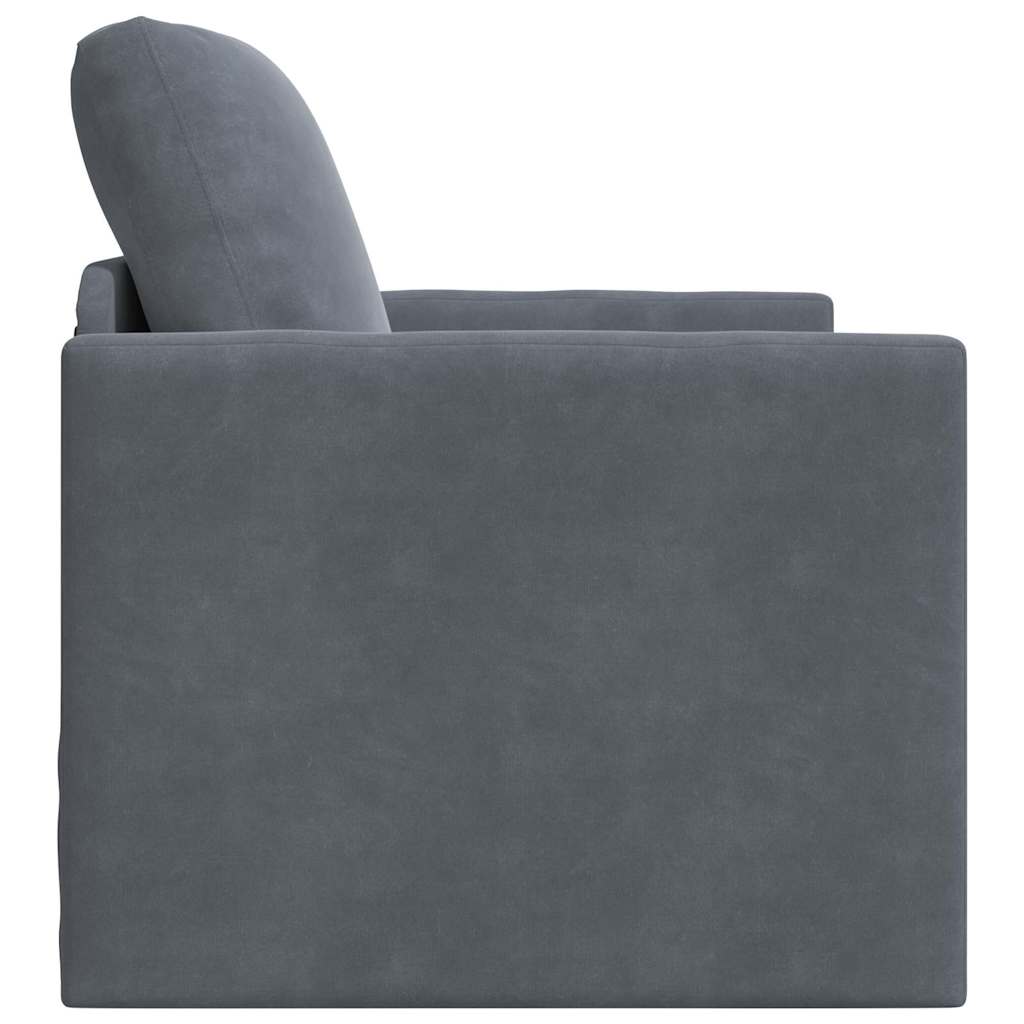 Floor Sofa Bed with Cushion Dark grey 74 x 77 x 81 cm Velvet