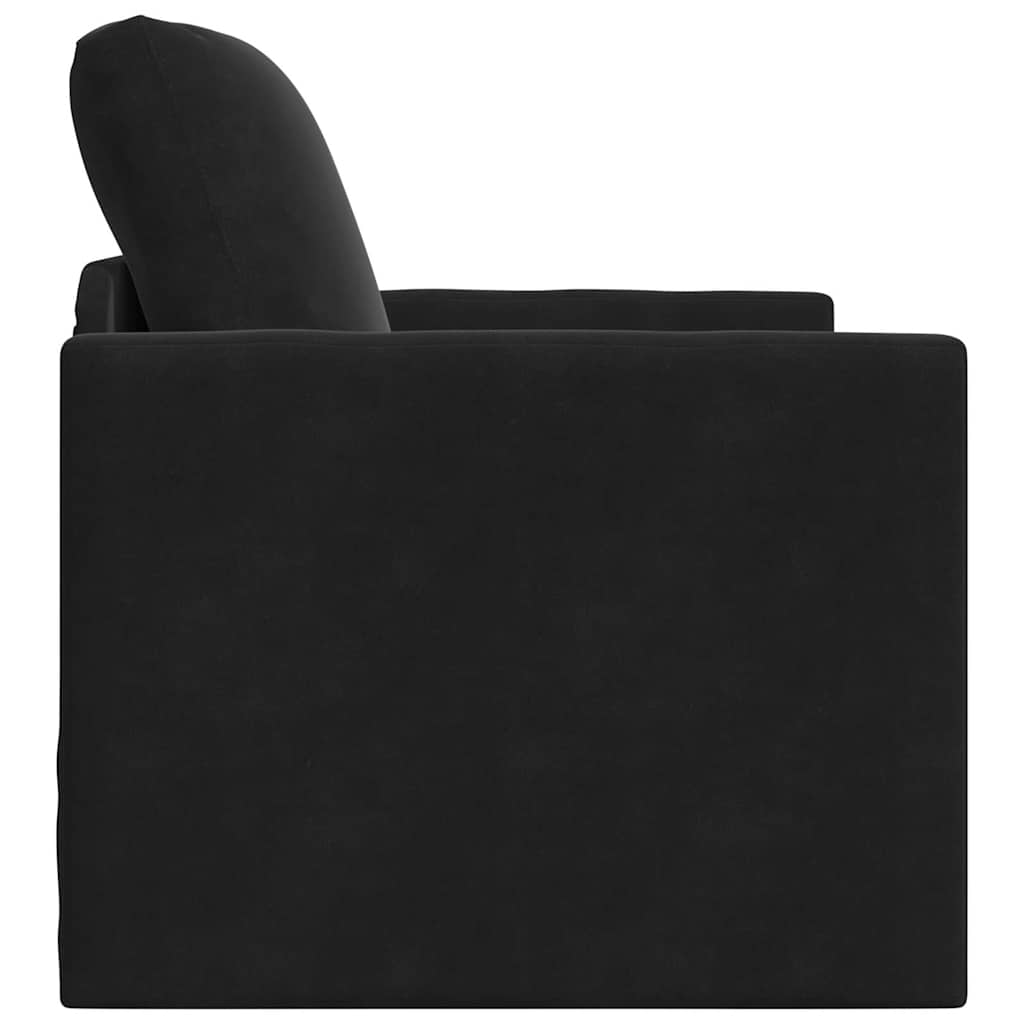 Floor Sofa Bed with Cushion Black 74 x 77 x 81 cm Velvet