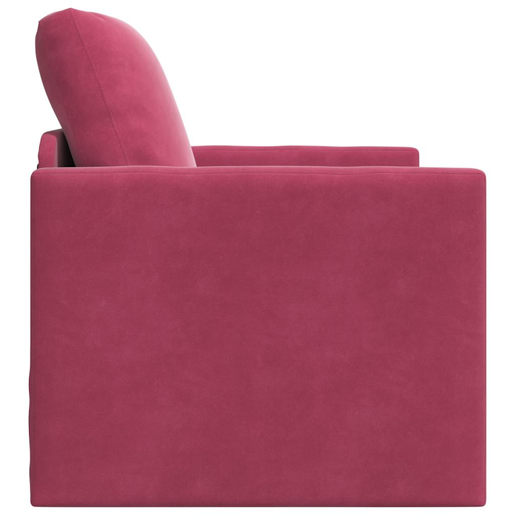 Floor Sofa Bed with Cushion Wine red 74 x 77 x 81 cm Velvet