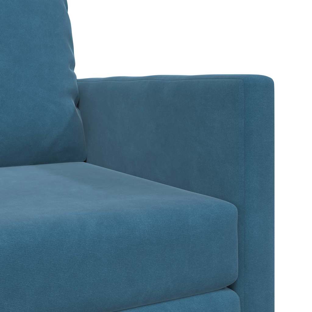 Floor Sofa Bed with Cushion Blue 74 x 77 x 81 cm Velvet
