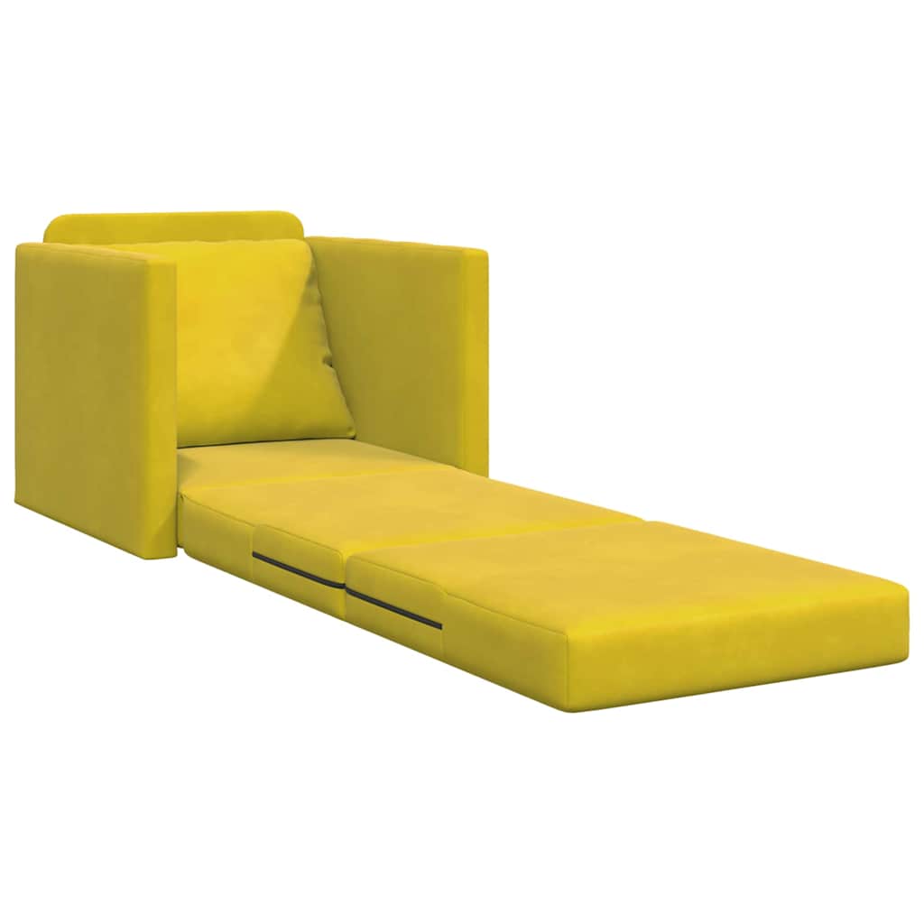 Floor Sofa Bed with Cushion Dark yellow 74 x 77 x 81 cm Velvet