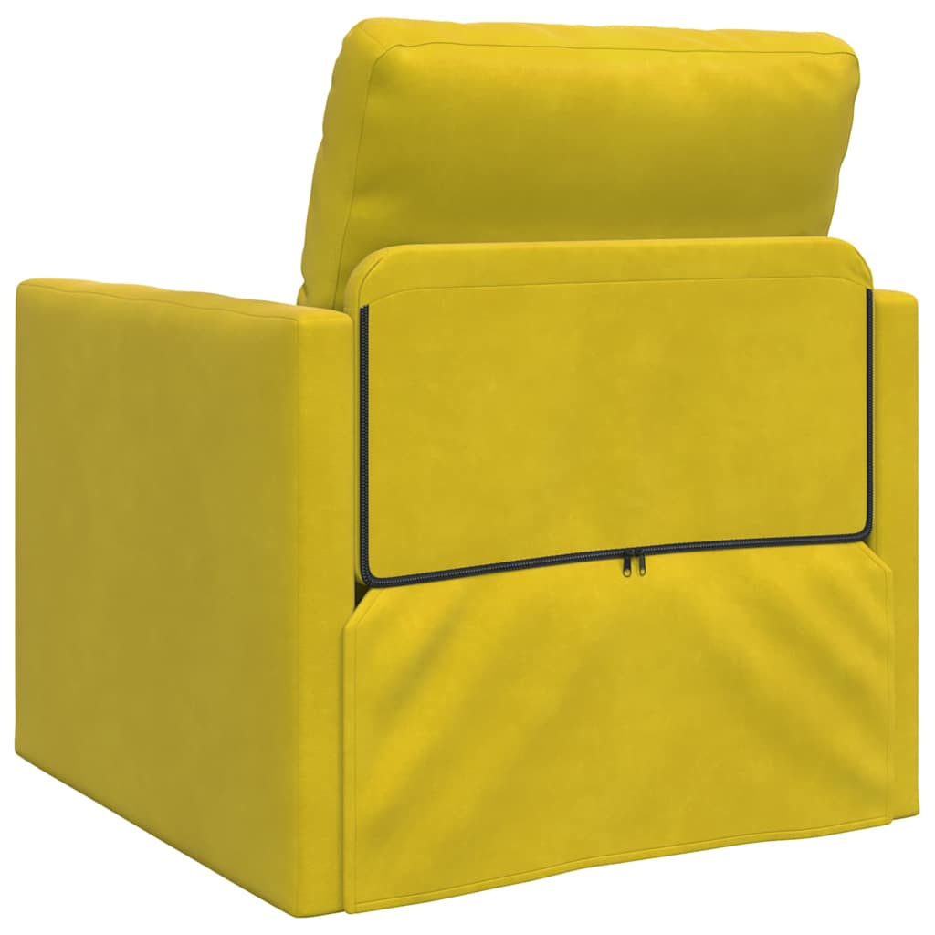 Floor Sofa Bed with Cushion Dark yellow 74 x 77 x 81 cm Velvet