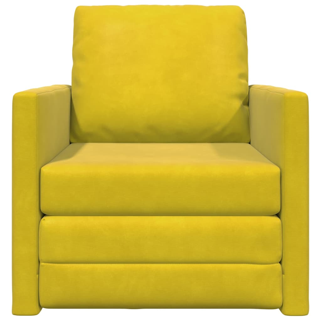 Floor Sofa Bed with Cushion Dark yellow 74 x 77 x 81 cm Velvet