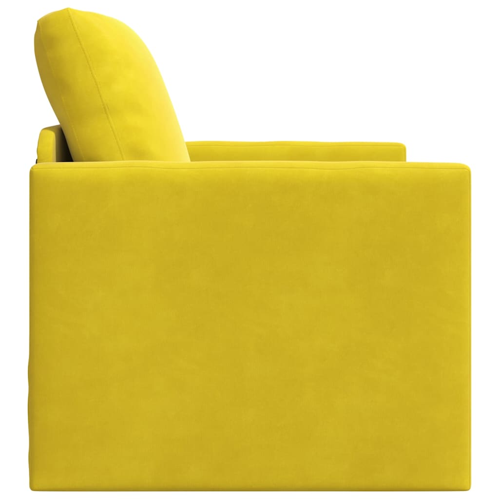 Floor Sofa Bed with Cushion Dark yellow 74 x 77 x 81 cm Velvet