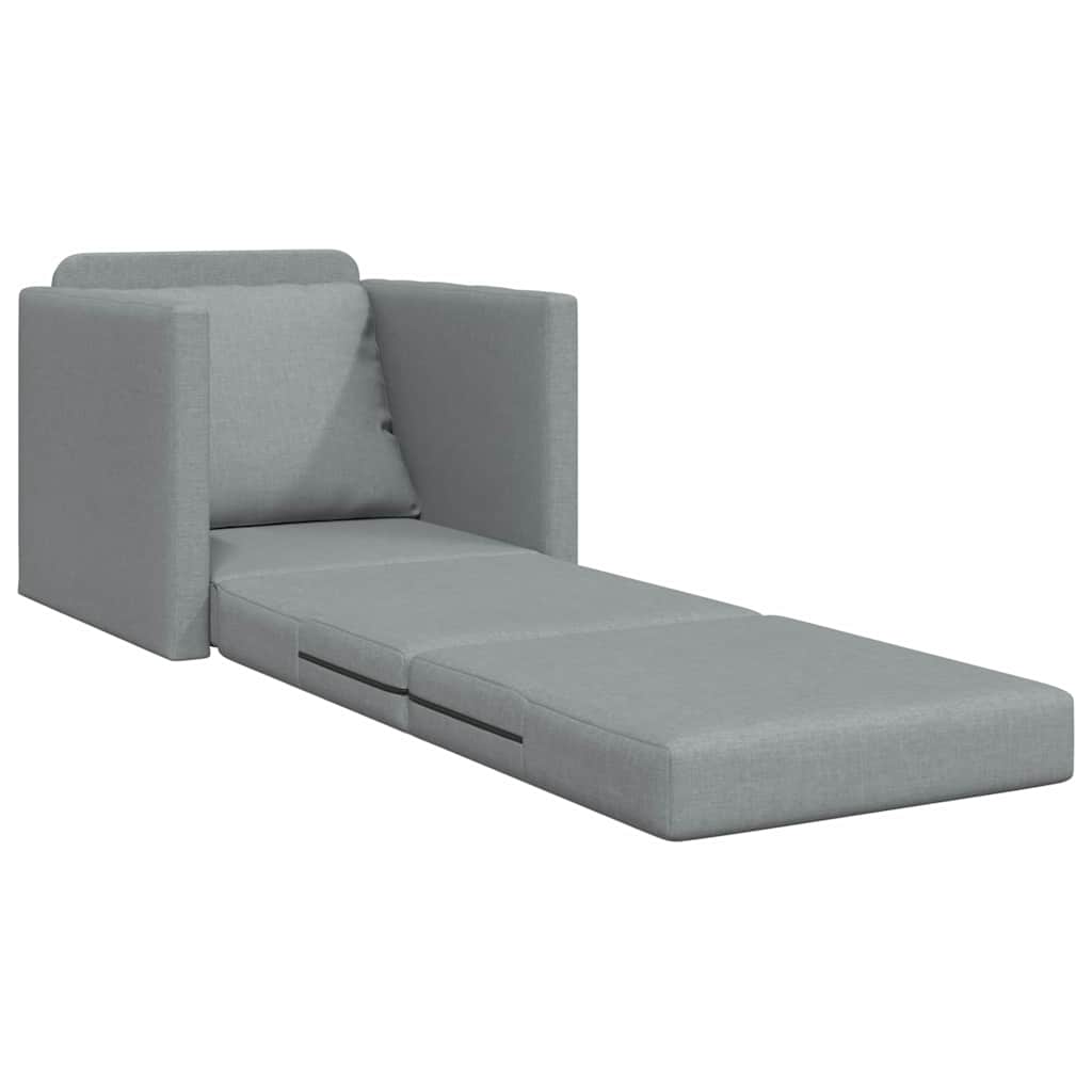 Floor Sofa Bed with Cushion Light grey 74 x 77 x 81 cm Fabric