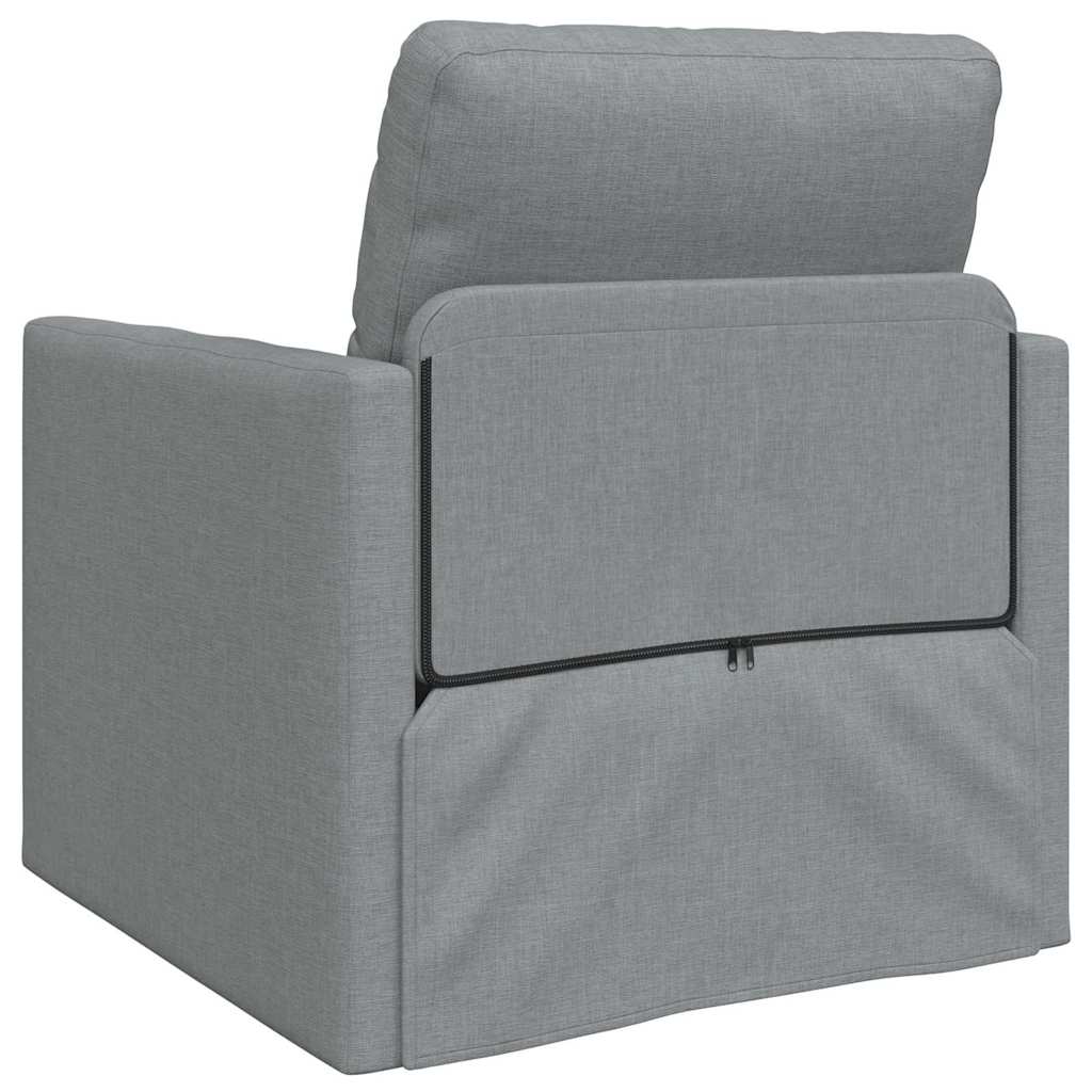 Floor Sofa Bed with Cushion Light grey 74 x 77 x 81 cm Fabric