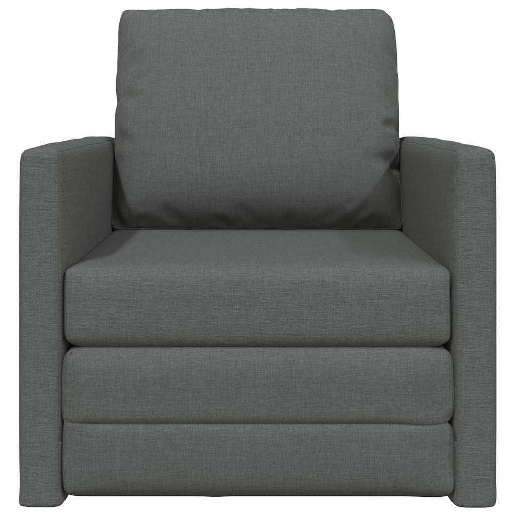 Floor Sofa Bed with Cushion Dark grey 74 x 77 x 81 cm Fabric