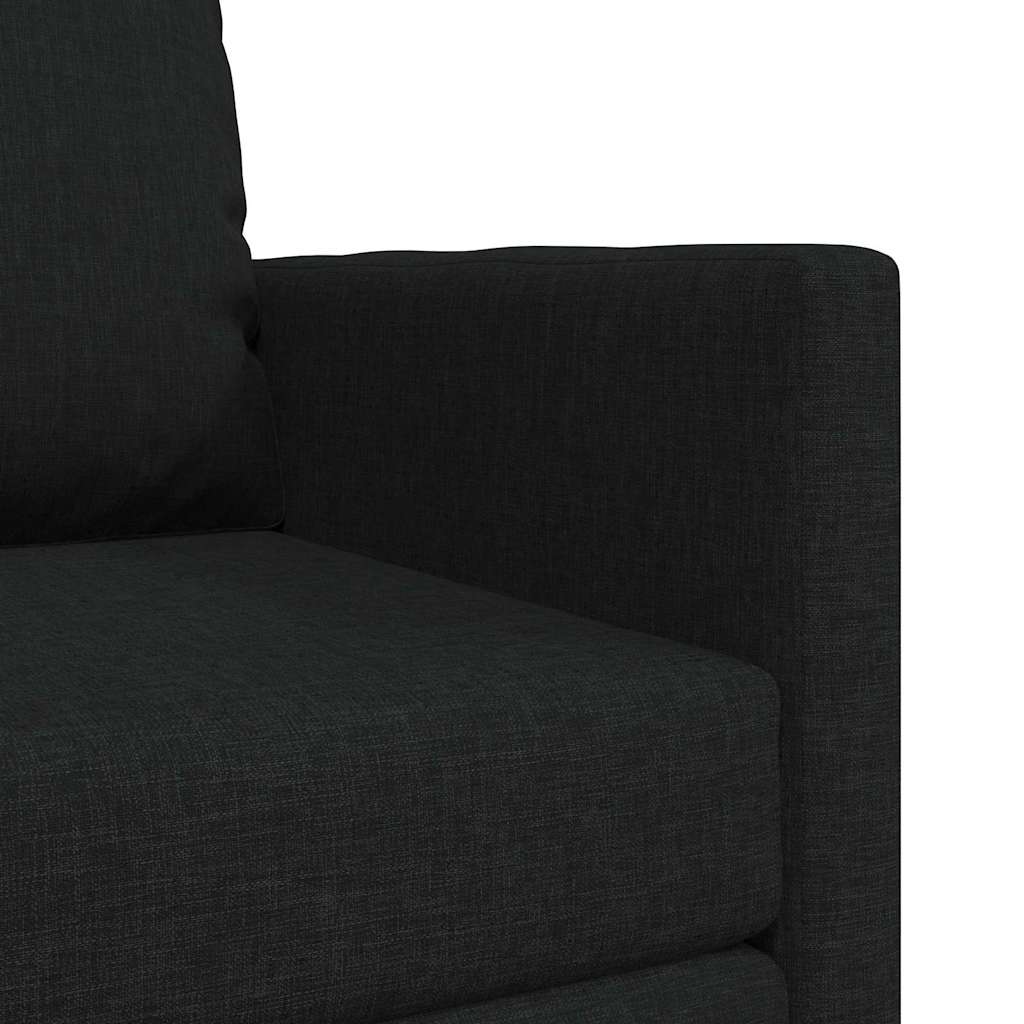 Floor Sofa Bed with Cushion Black 74 x 77 x 81 cm Fabric