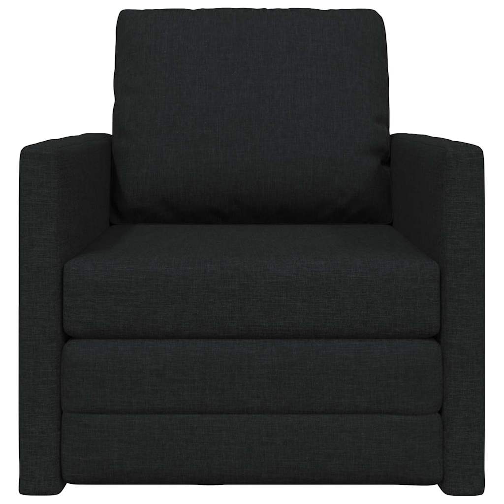 Floor Sofa Bed with Cushion Black 74 x 77 x 81 cm Fabric