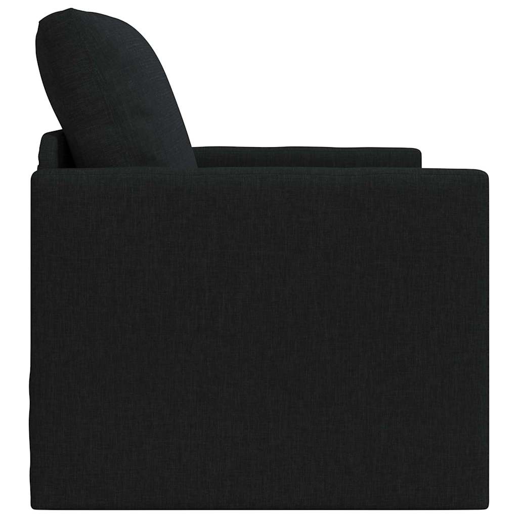 Floor Sofa Bed with Cushion Black 74 x 77 x 81 cm Fabric