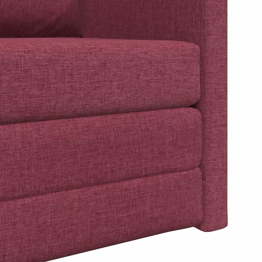 Floor Sofa Bed with Cushion Wine red 74 x 77 x 81 cm Fabric