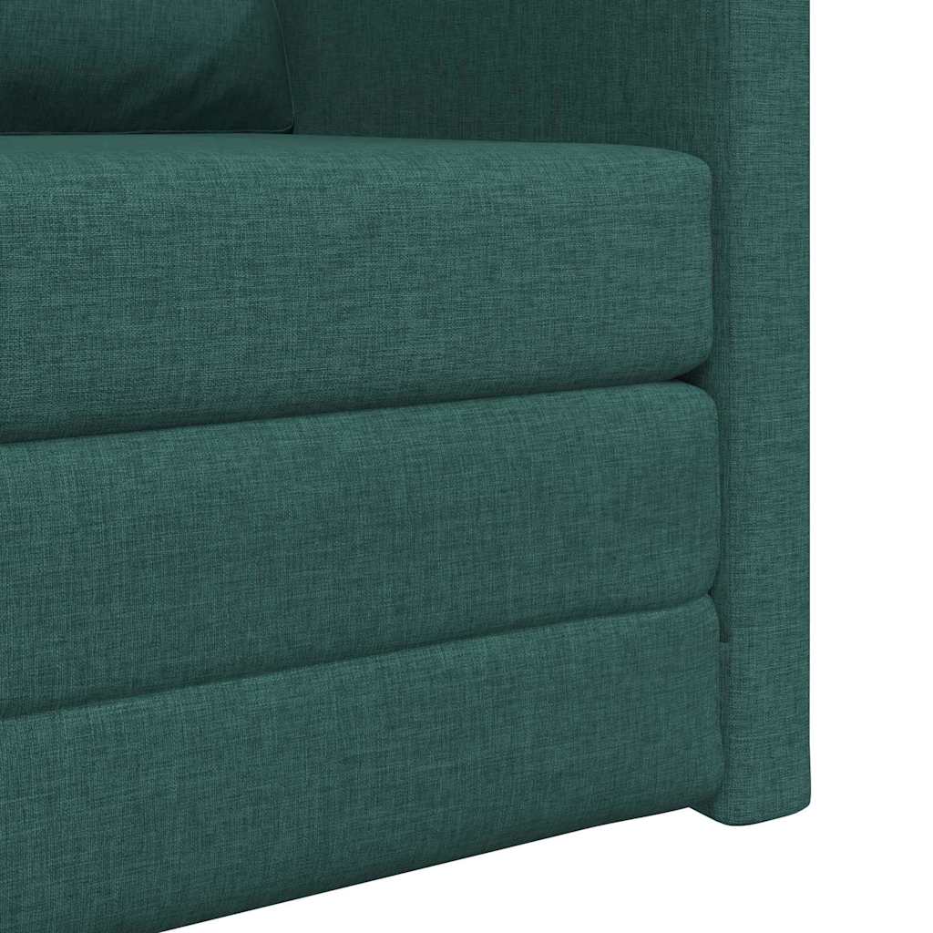 Floor Sofa Bed with Cushion Dark green 74 x 77 x 81 cm Fabric