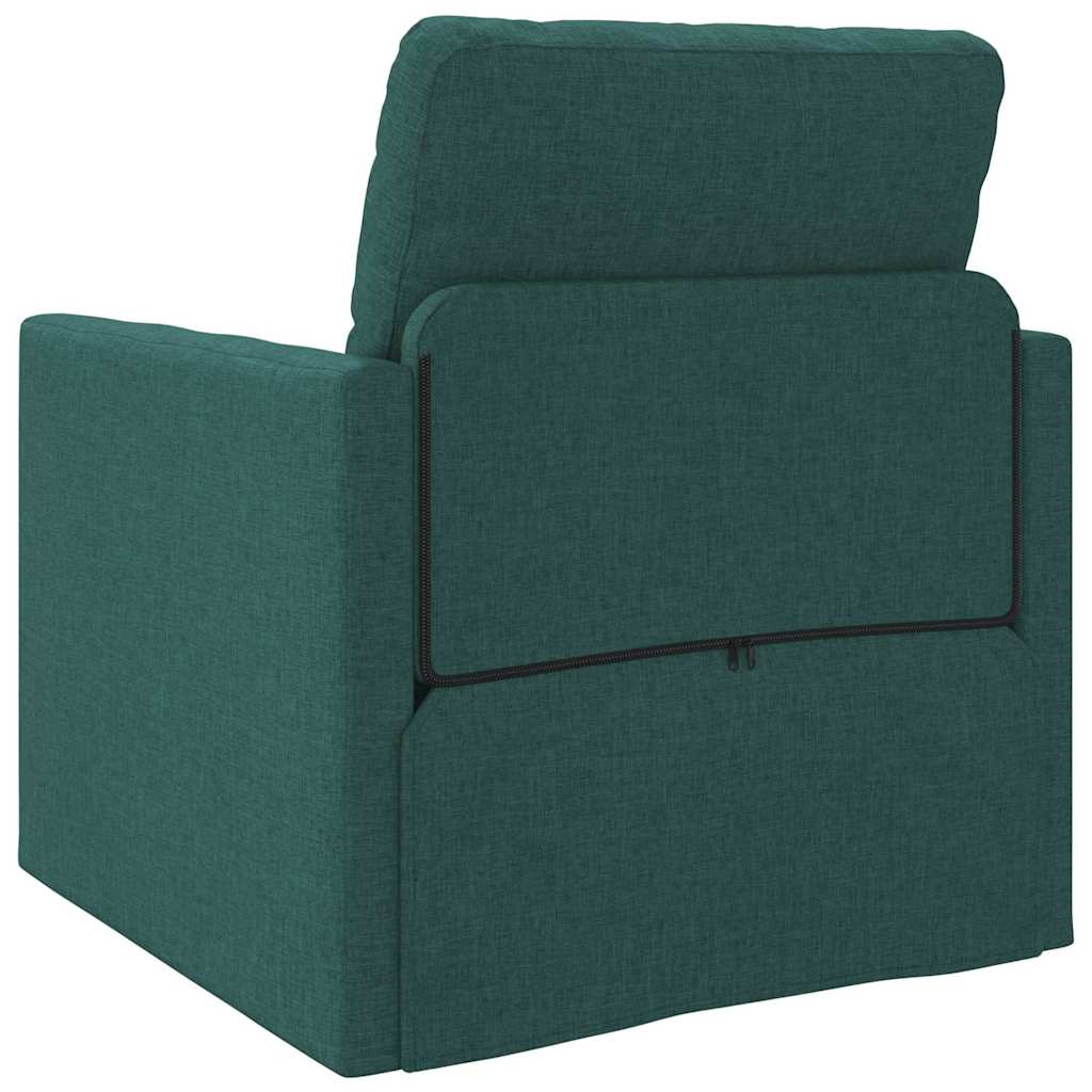 Floor Sofa Bed with Cushion Dark green 74 x 77 x 81 cm Fabric