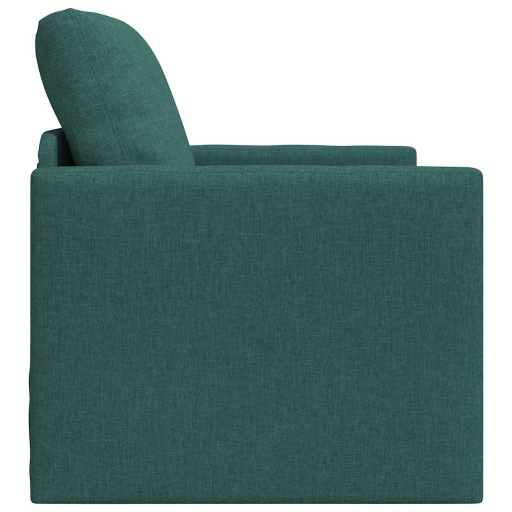 Floor Sofa Bed with Cushion Dark green 74 x 77 x 81 cm Fabric