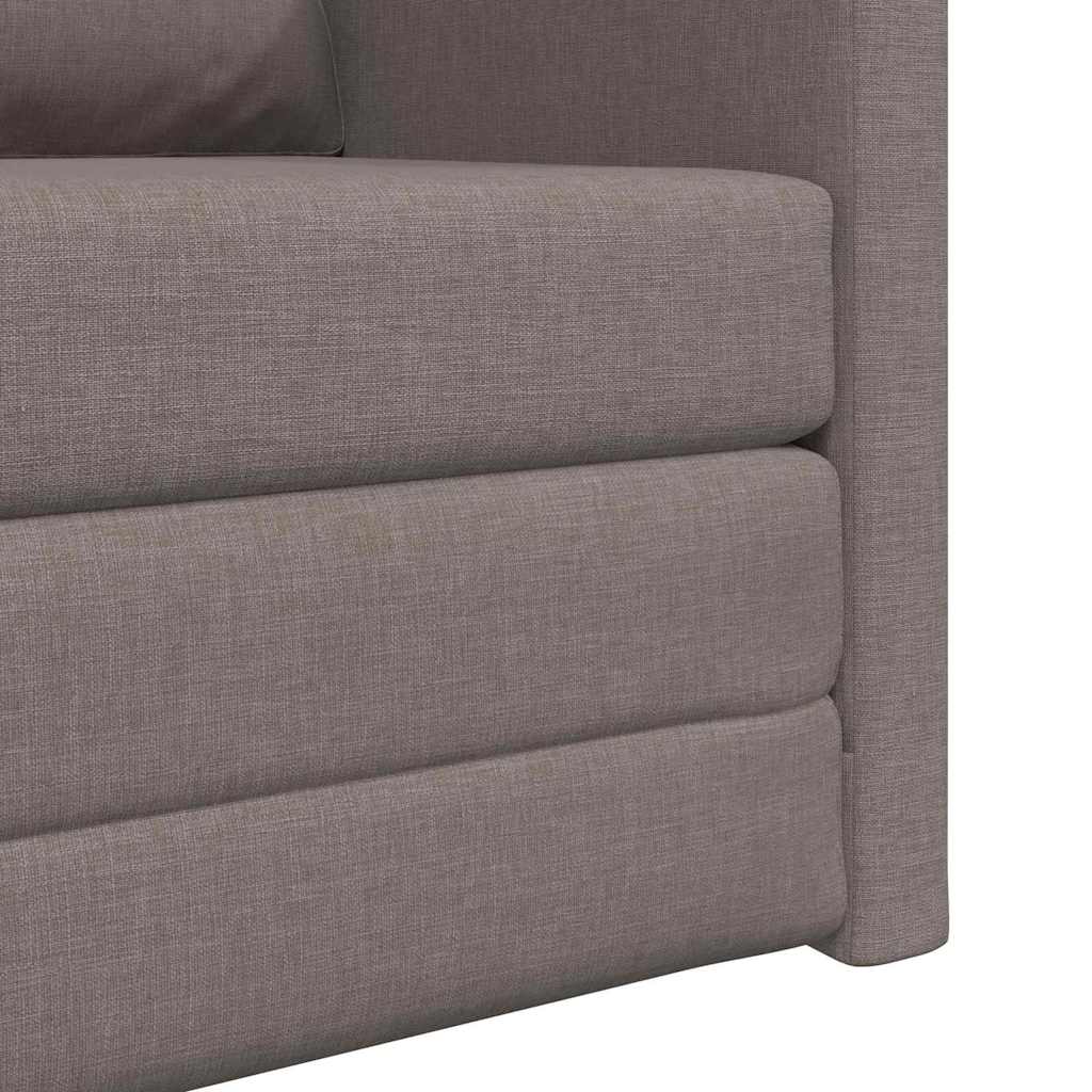 Floor Sofa Bed with Cushion Taupe 74 x 77 x 81 cm Fabric