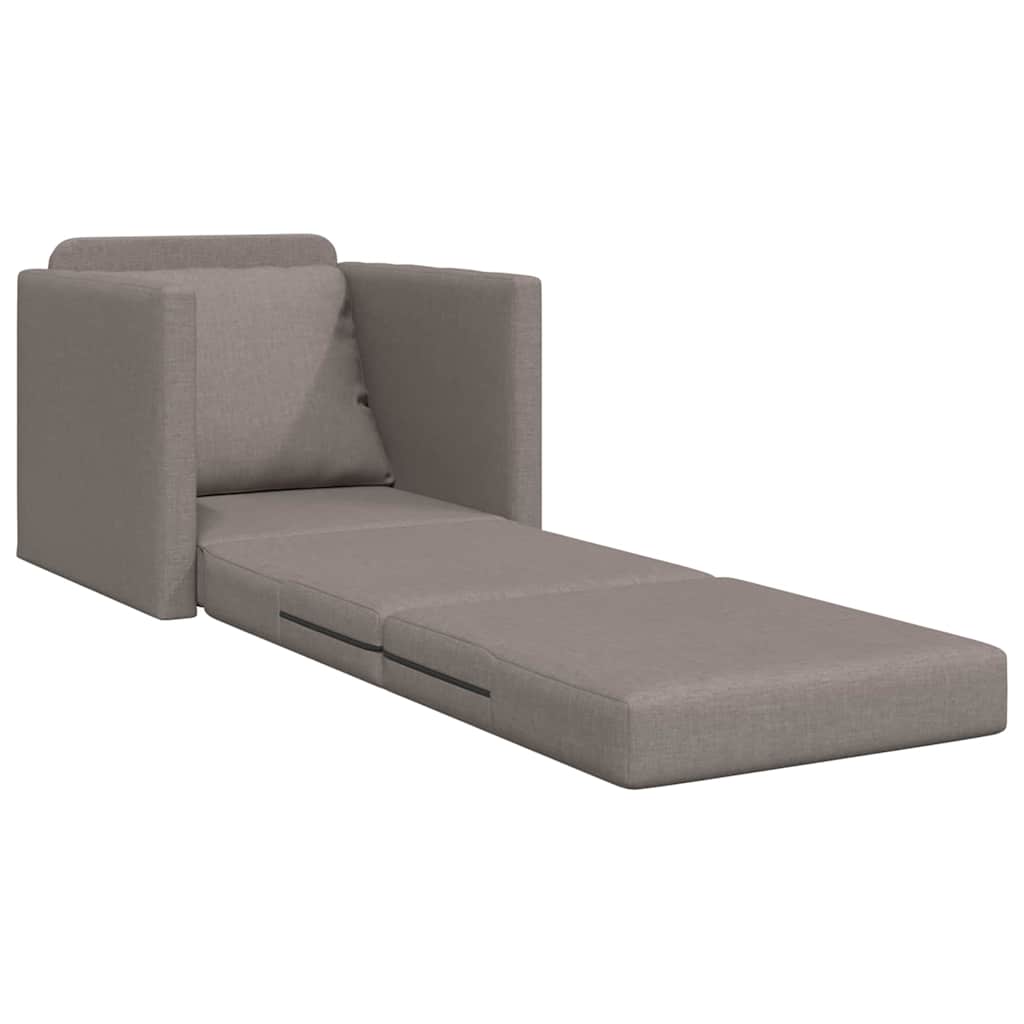 Floor Sofa Bed with Cushion Taupe 74 x 77 x 81 cm Fabric