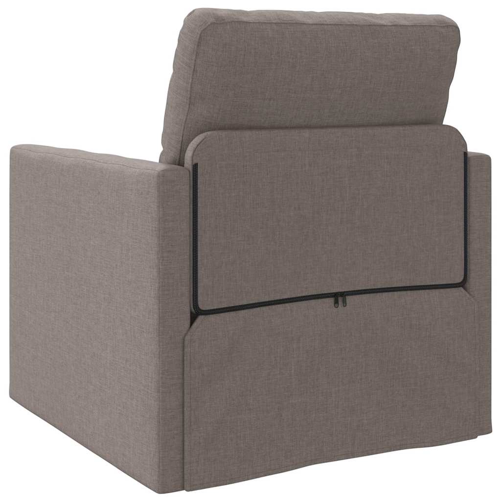 Floor Sofa Bed with Cushion Taupe 74 x 77 x 81 cm Fabric