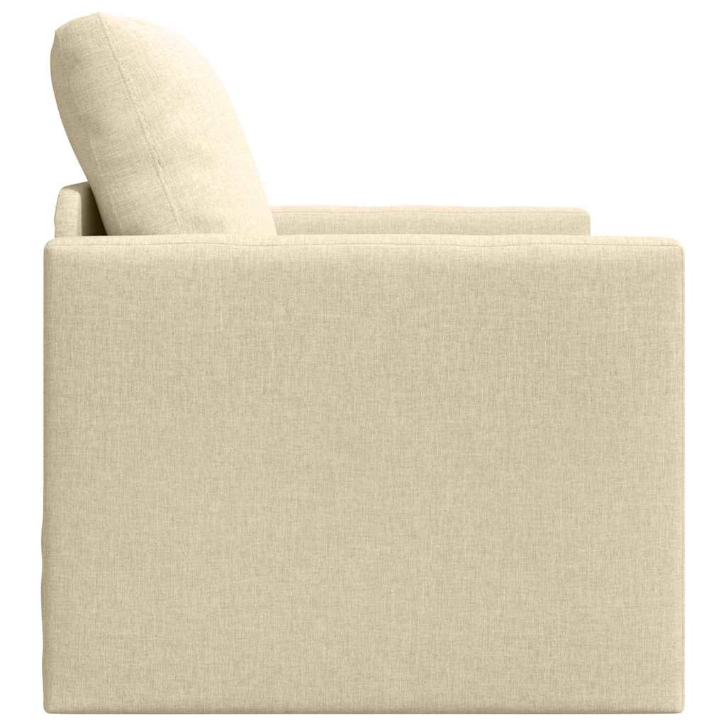 Floor Sofa Bed with Cushion Cream 74 x 77 x 81 cm Fabric