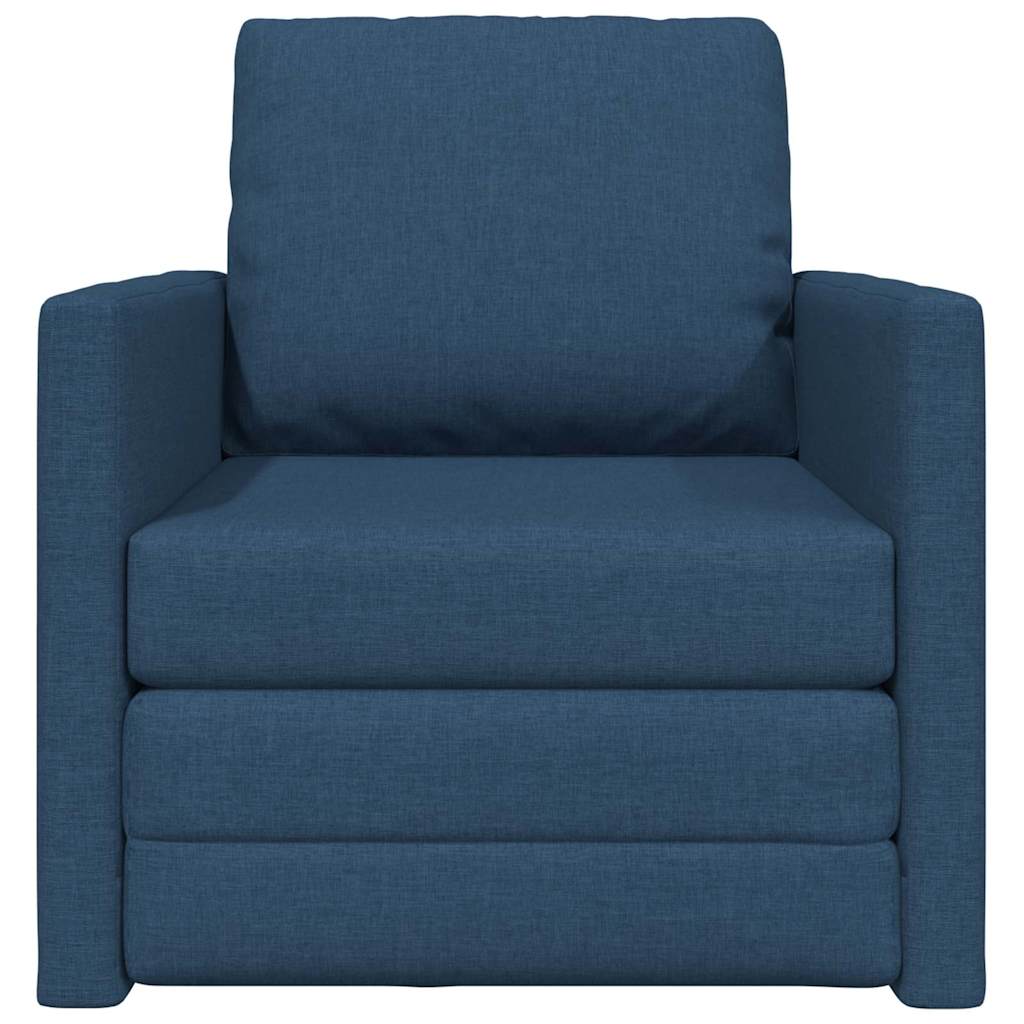 Floor Sofa Bed with Cushion Blue 74 x 77 x 81 cm Fabric