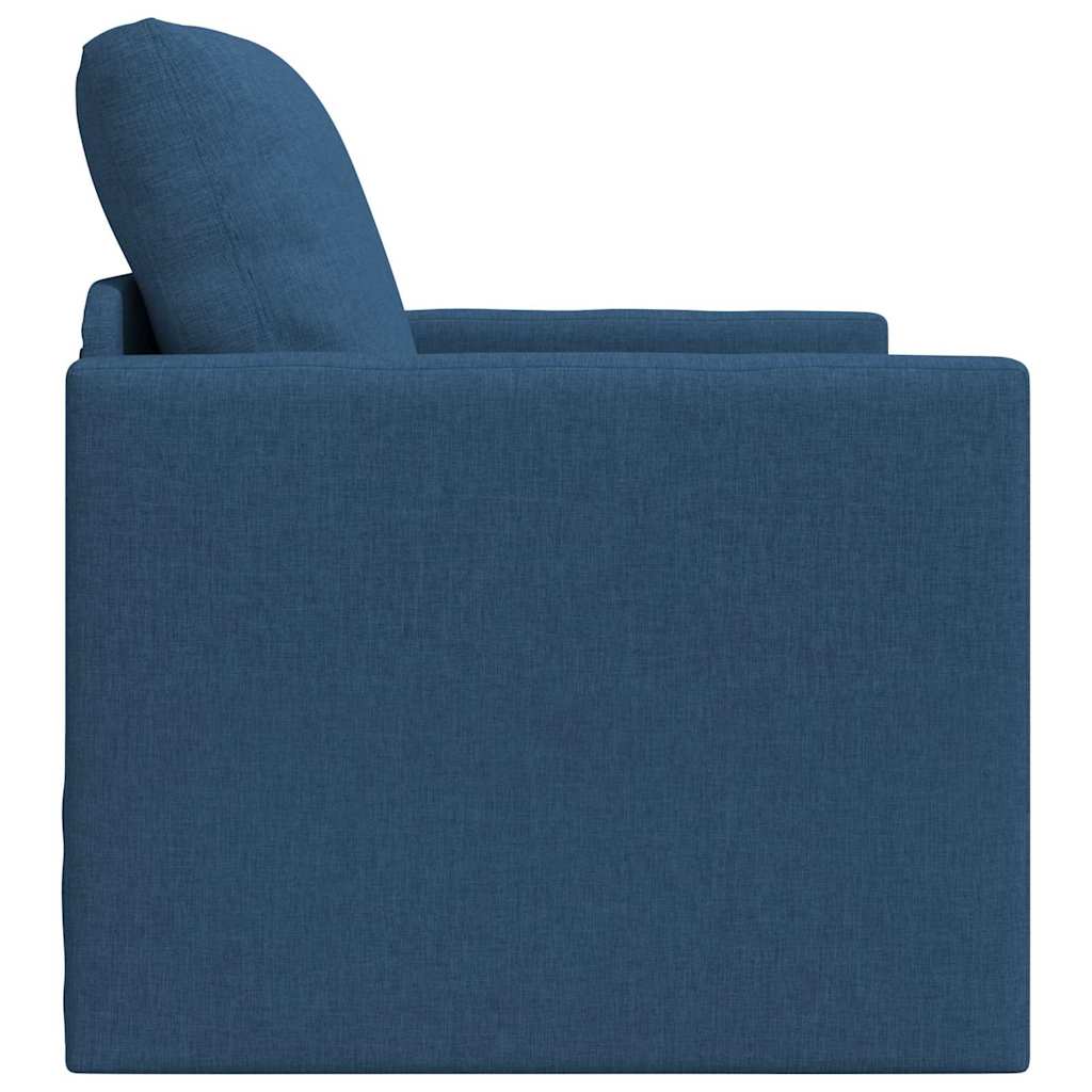Floor Sofa Bed with Cushion Blue 74 x 77 x 81 cm Fabric