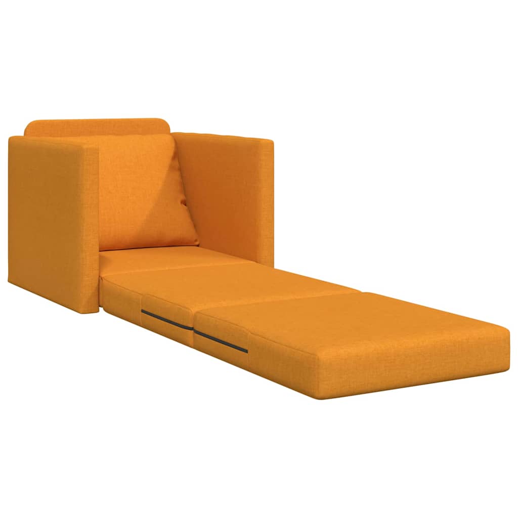 Floor Sofa Bed with Cushion Dark yellow 74 x 77 x 81 cm Fabric