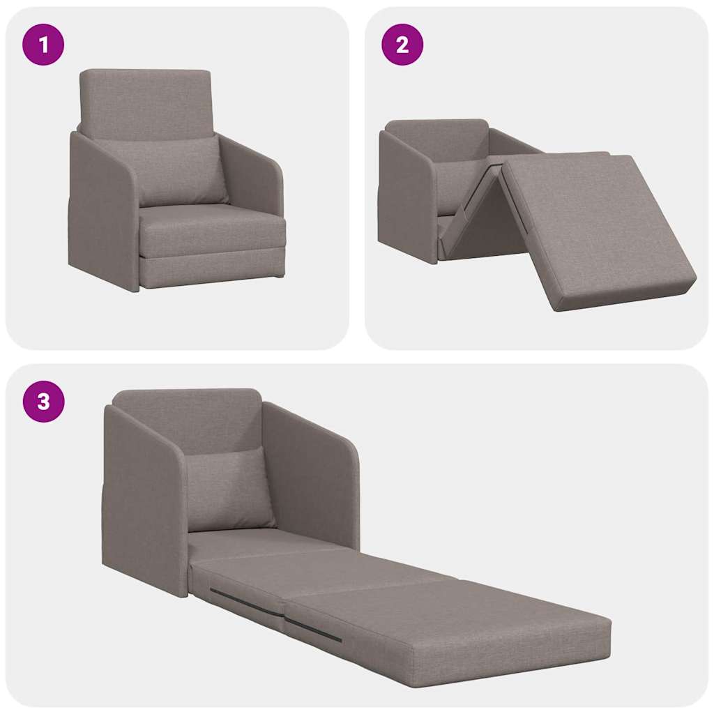 Sofa Bed Taupe 65 x 80 x 83 cm Fabric
