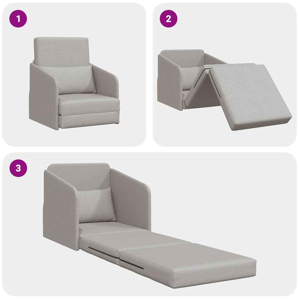 Sofa Bed Cloud Grey 65 x 80 x 83 cm Fabric