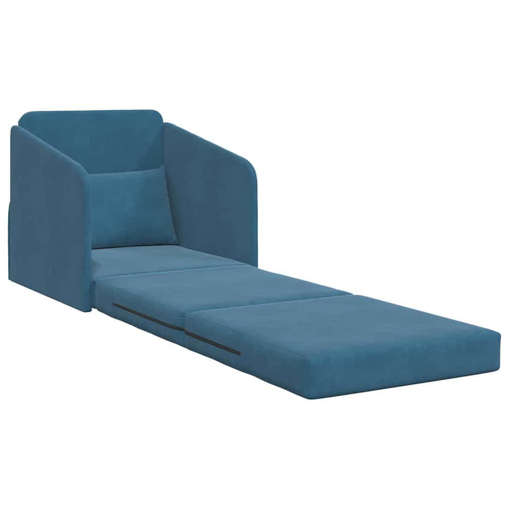 Sofa Bed Blue 65 x 80 x 83 cm Velvet