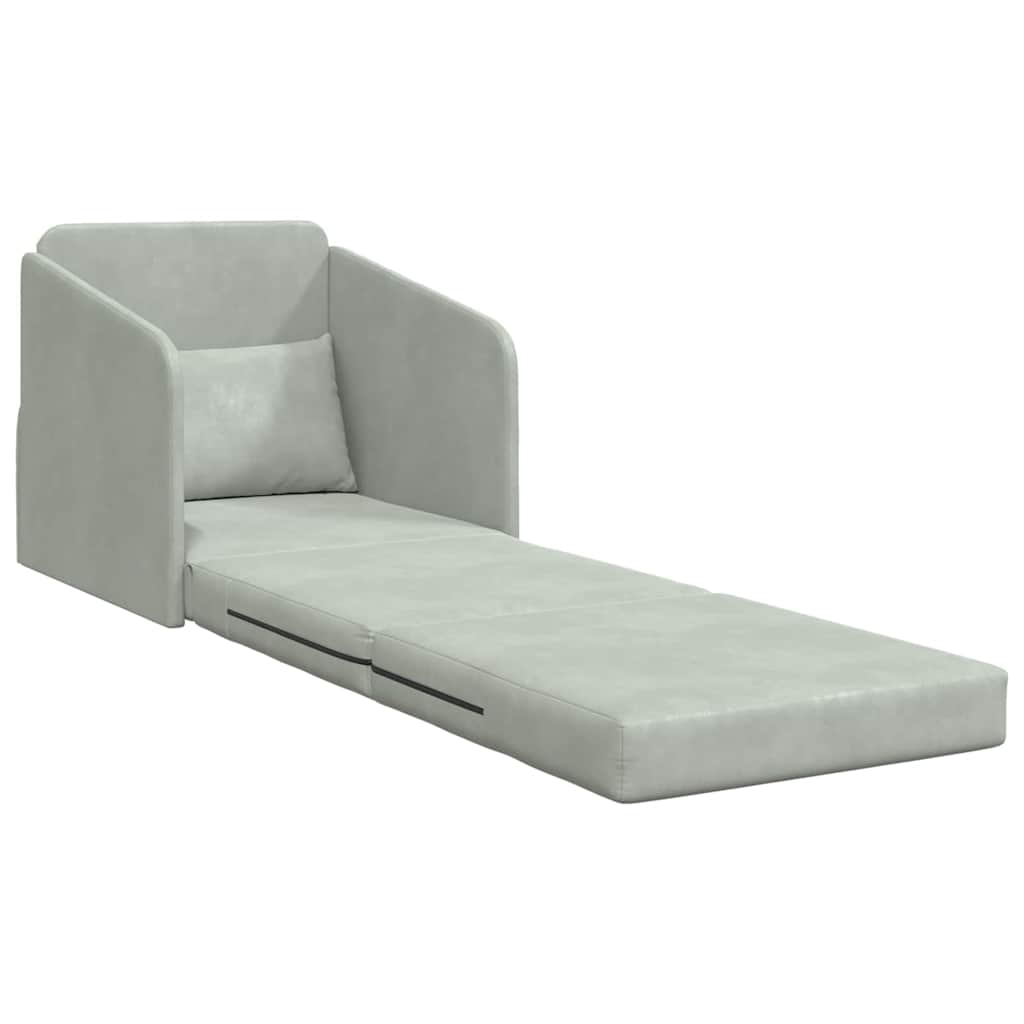 Sofa Bed Light grey 65 x 80 x 83 cm Velvet