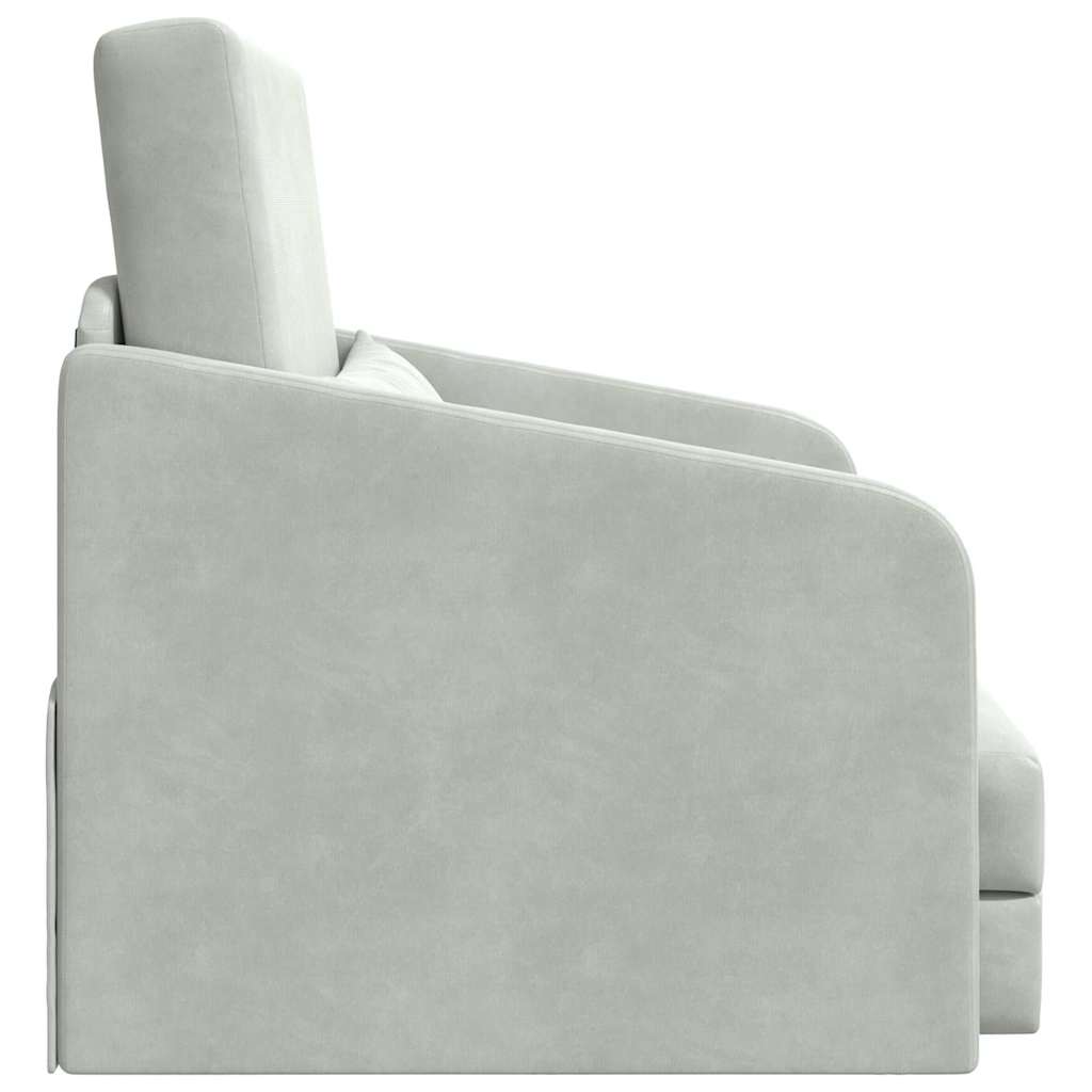 Sofa Bed Light grey 65 x 80 x 83 cm Velvet