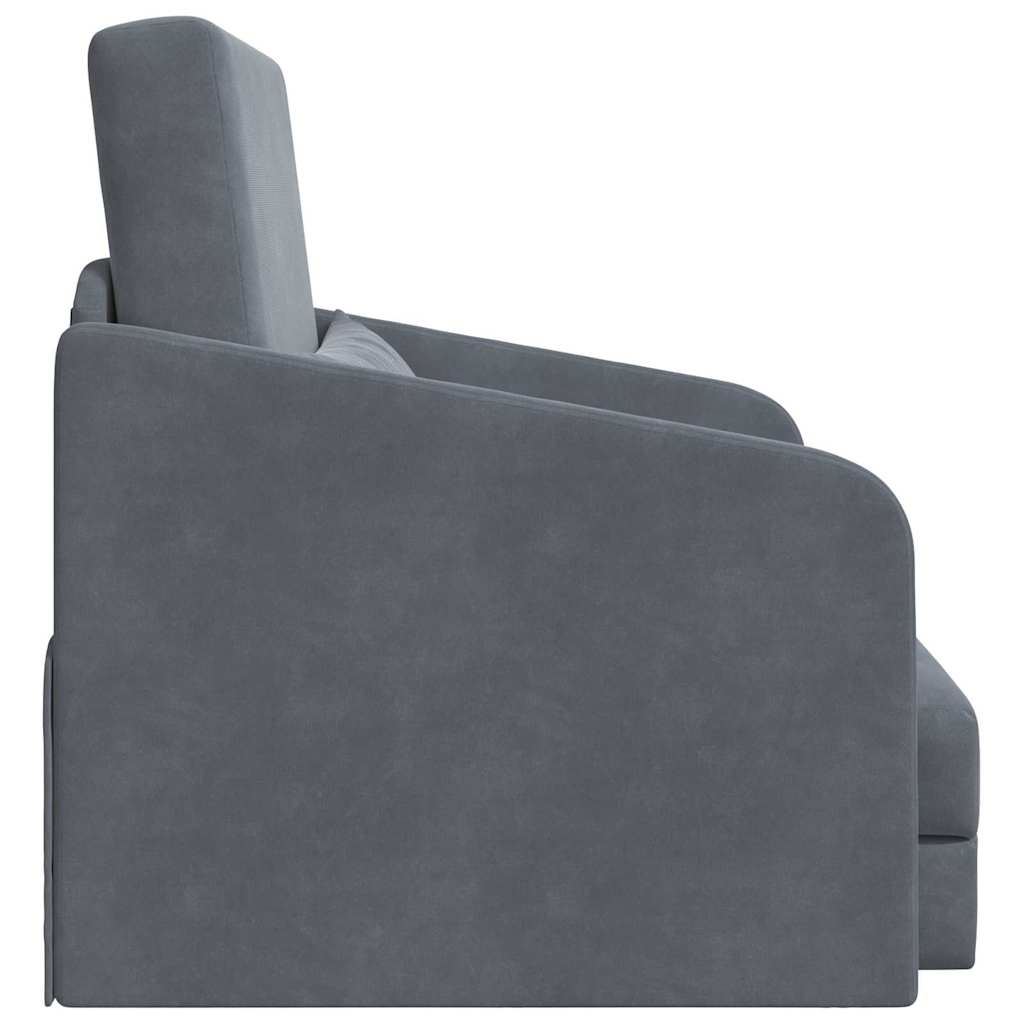 Sofa Bed Dark Grey 65 x 80 x 83 cm Velvet