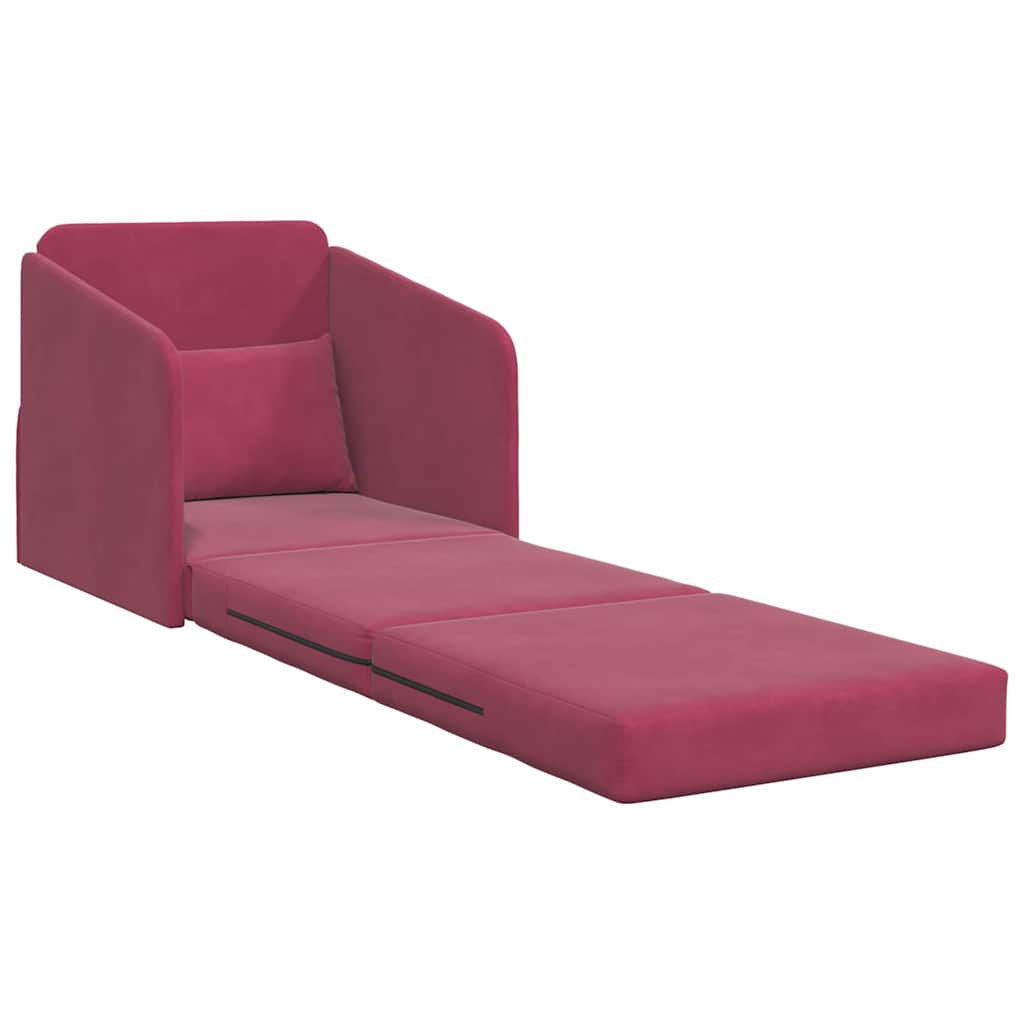 Sofa Bed Wine Red 65 x 80 x 83 cm Velvet