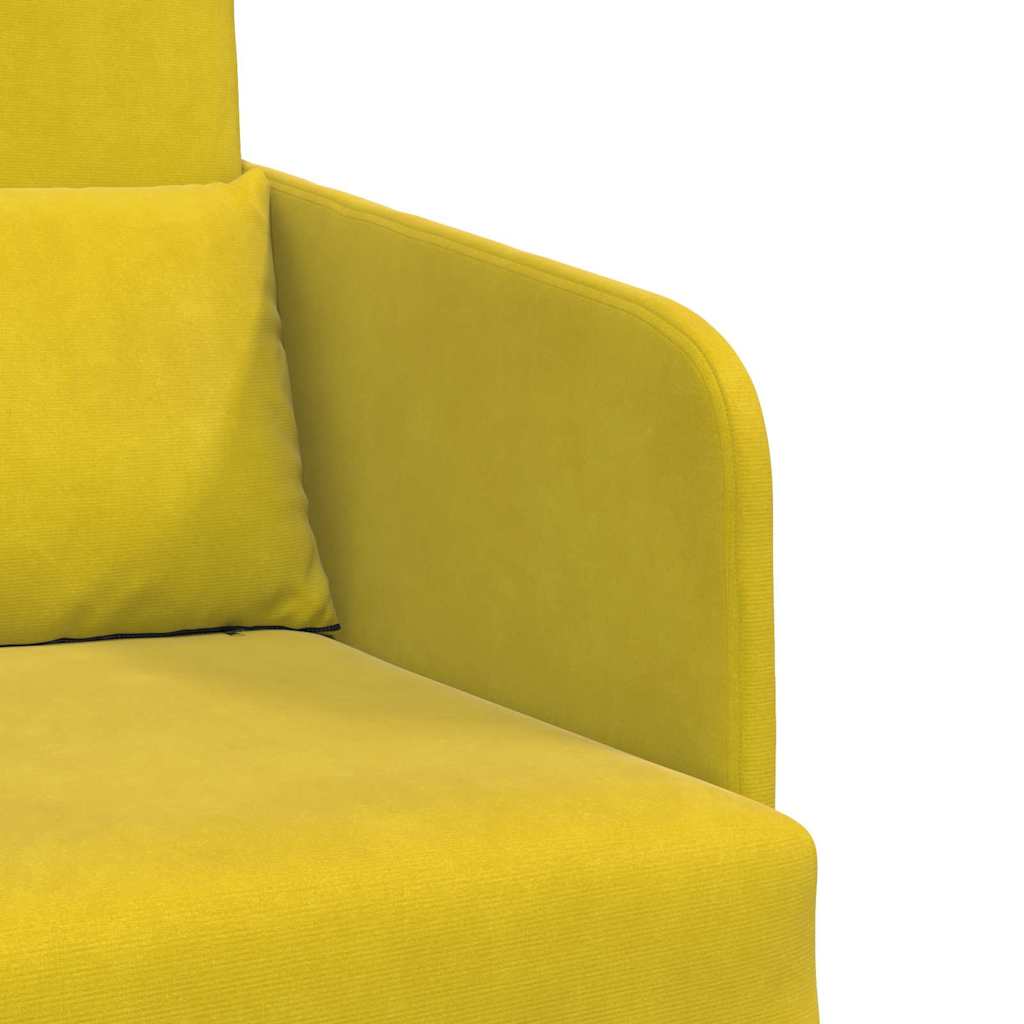 Sofa Bed Yellow 65 x 80 x 83 cm Velvet