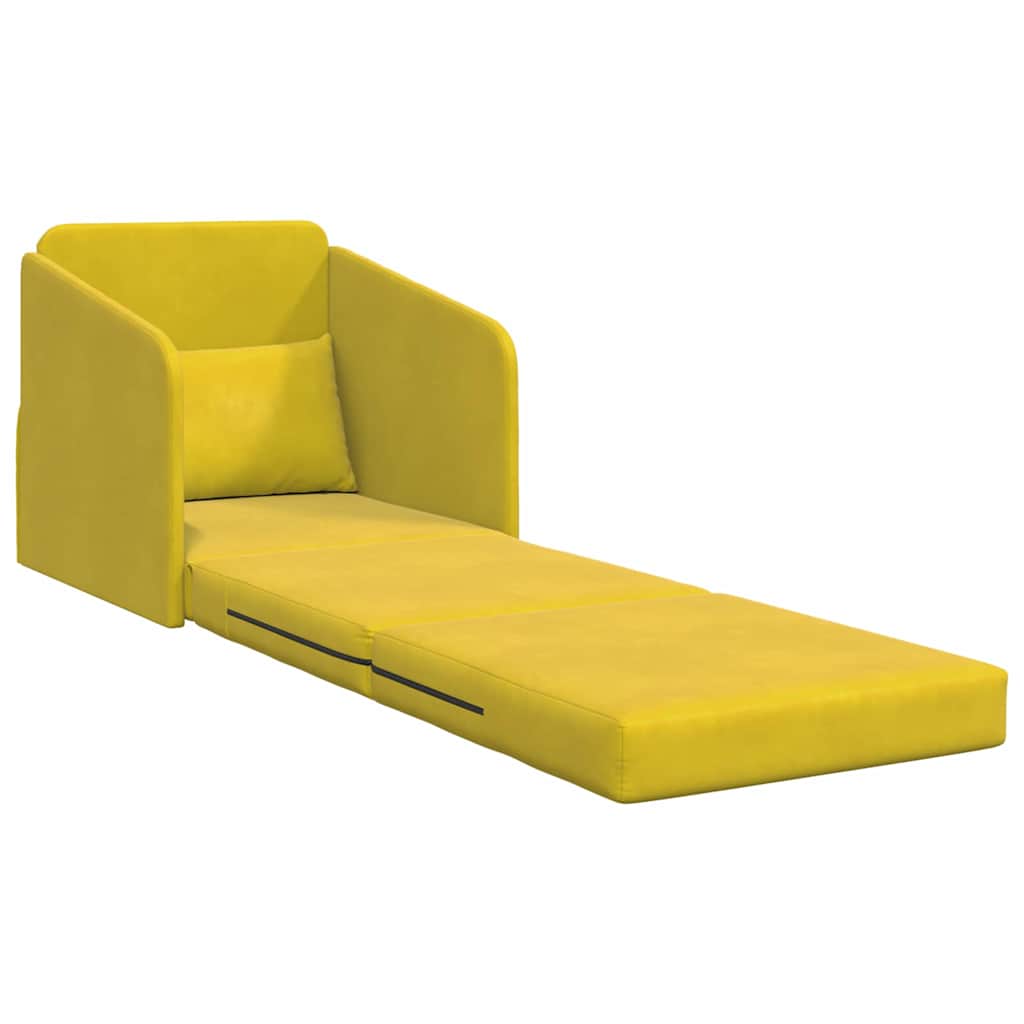 Sofa Bed Yellow 65 x 80 x 83 cm Velvet