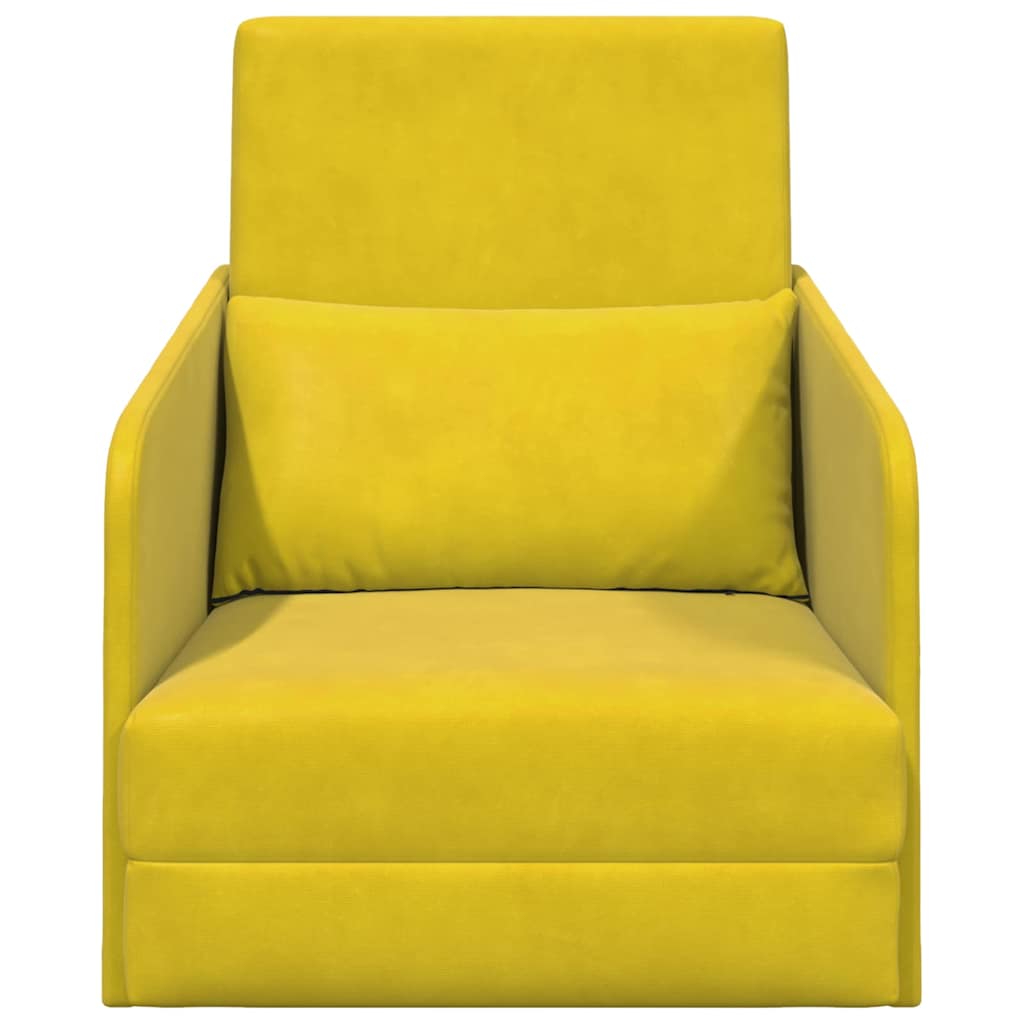 Sofa Bed Yellow 65 x 80 x 83 cm Velvet
