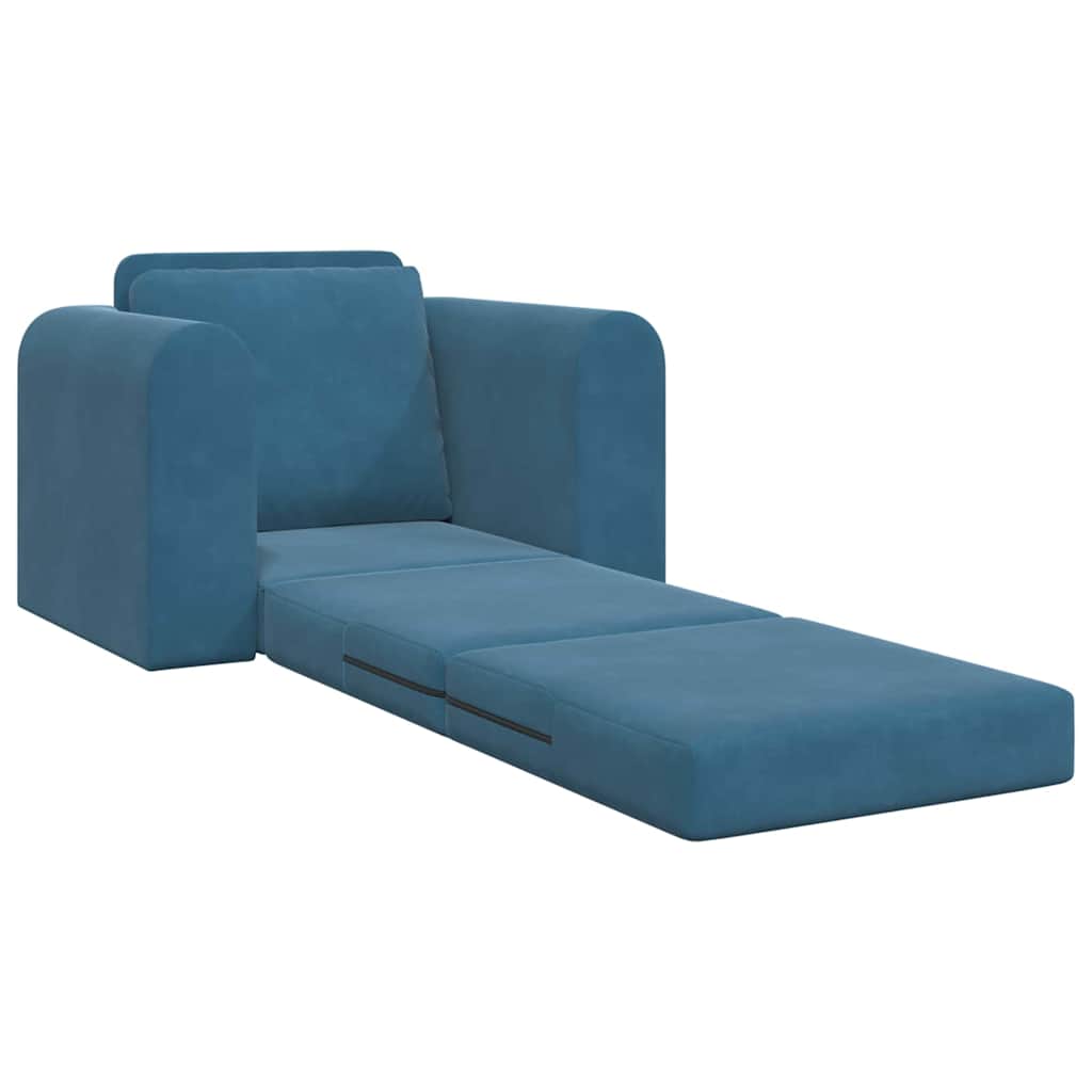 Sofa Bed Blue 98 x 71 x 83 cm Velvet