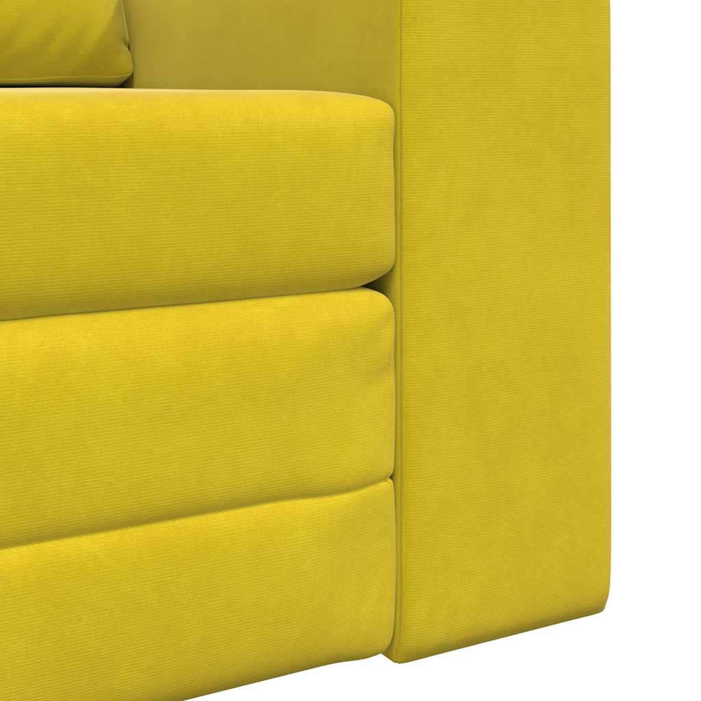 Sofa Bed Yellow 98 x 71 x 83 cm Velvet