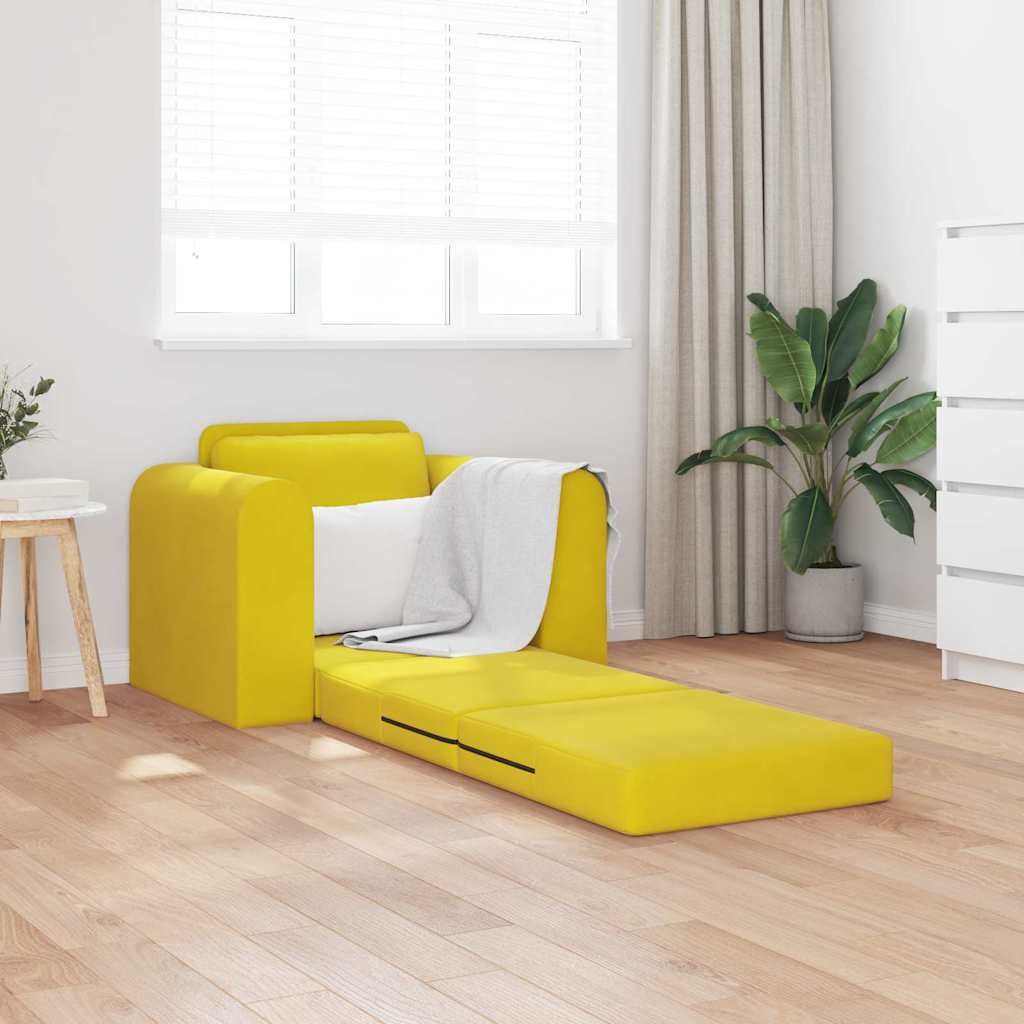 Sofa Bed Yellow 98 x 71 x 83 cm Velvet