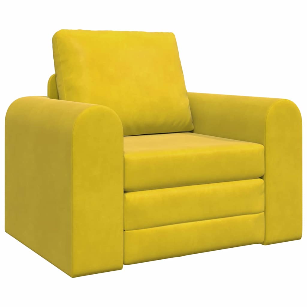 Sofa Bed Yellow 98 x 71 x 83 cm Velvet