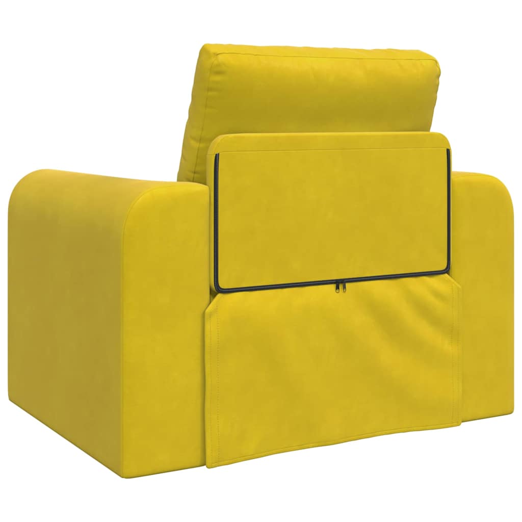 Sofa Bed Yellow 98 x 71 x 83 cm Velvet